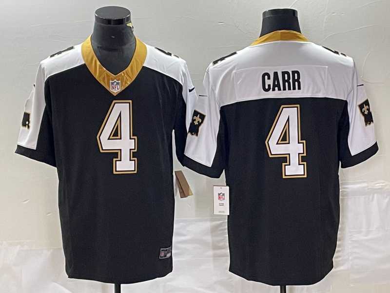 Men%27s New Orleans Saints #4 Derek Carr Black 2023 FUSE 1987 Legacy Vapor Stitched Jersey